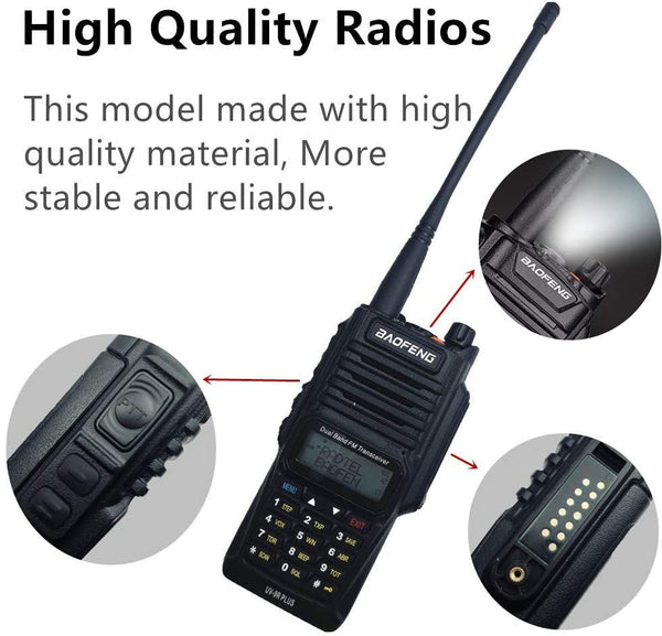 Baofeng UV-9R Plus Including Headset Speaker Microphone Programming Cable  Antenna Car Charger - Walkie-Talkie