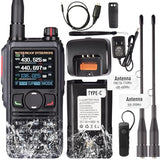 Radtel RT-580G (GPS+Bluetooth) Dual Band Waterproof Ham Radio with Aviation Band Reception, 8W UHF 10W VHF, 199 Channels, 3800mAh Battery, NOAA Weather, Type-C Charging,Tri-Standby,IP67