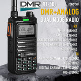 Radtel RT-4D Digital DMR Radio Walkie Talkie Dual Mode Analog Two Way Radio Dual Time Slot Tier 1+2 Ham Radio 1024 Channels