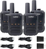 Radtel RT12 FRS Rechargeable Walkie Talkies for Adults Long Range Handheld FRS Two Way Radio 16CH Handsfree VOX for Camping Hiking (4 Pack)