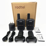 Radtel RT12 FRS Rechargeable Walkie Talkies for Adults Long Range Handheld FRS Two Way Radio 16CH Handsfree VOX for Camping Hiking (4 Pack)