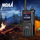 Radtel RT-470X Ham Radio with NOAA Weather Receiver Handheld Long Range Walkie Talkies 256CH Air Band Two Way Radio with Desktop Charger, 2X 2800mAh Battery, Tri-Band Antenna