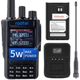 Radtel RT-490 GPS Bluetooth App Programming Tri-Band Radio 136-174/400-520Mhz Long Range Handheld Two Way Radio with Air Band Reception VOX/FM Radio…