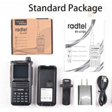 Radtel RT-470X Tri-Band Radio Walkie Talkies 256CH Aviation Air Band Two Way Radio NOAA Police Scanner Marine Long Range Handheld Transceiver USB-C, Wireless Copy Frequency