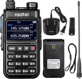 Radtel RT-890 Ham Radio 999 Channels Full Band Long Range Handheld Walkie Talkie AM Air Band Radio NOAA 108-520Mhz Scanning Receiver HT Transceiver Type C Battery Copy Frequency for Hiking