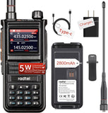 Radtel RT-470X Tri-Band Radio Walkie Talkies 256CH Aviation Air Band Two Way Radio NOAA Police Scanner Marine Long Range Handheld Transceiver USB-C, Wireless Copy Frequency