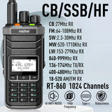 Radtel RT-860 Multi Band Ham Radio HF UHF VHF Dual Band with AM USB LSB CW CB LW MW SW SSB Reception, 1024 Channels, 5W