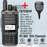 Radtel RT-860 Multi Band Ham Radio HF UHF VHF Dual Band with AM USB LSB CW CB LW MW SW SSB Reception, 1024 Channels, 5W