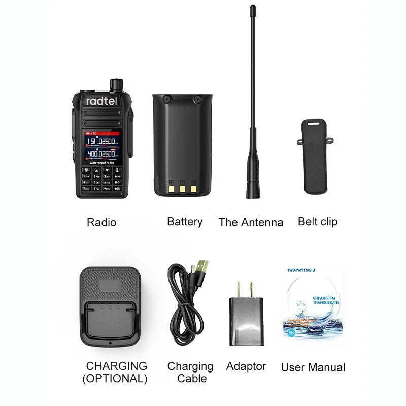 Radtel RT-495 10w IP67 Waterproof 6 Bands Amateur Ham Two Way Radio 2