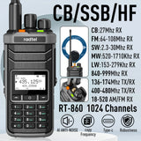 Radtel RT-860 Multi Band Ham Radio HF UHF VHF Dual Band with AM USB LSB CW CB LW MW SW SSB Reception, 1024 Channels, 5W