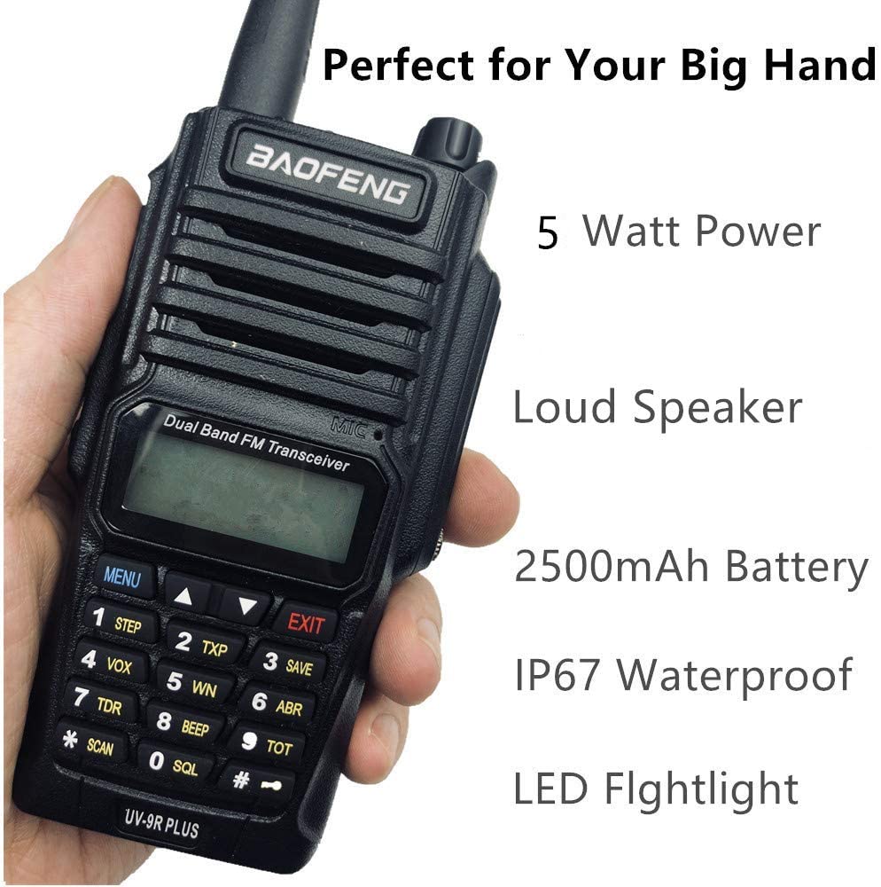 Baofeng UV-9R Plus 10W High Power IP68 Waterproof Two Way Radio Dual Band  Handheld Walkie Talkie