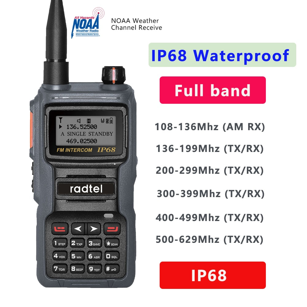 Bedrijf Richtlijnen Pijlpunt Radtel IP68 Waterproof NOAA Weather Channel Full Band Ham Amateur 2 Wa